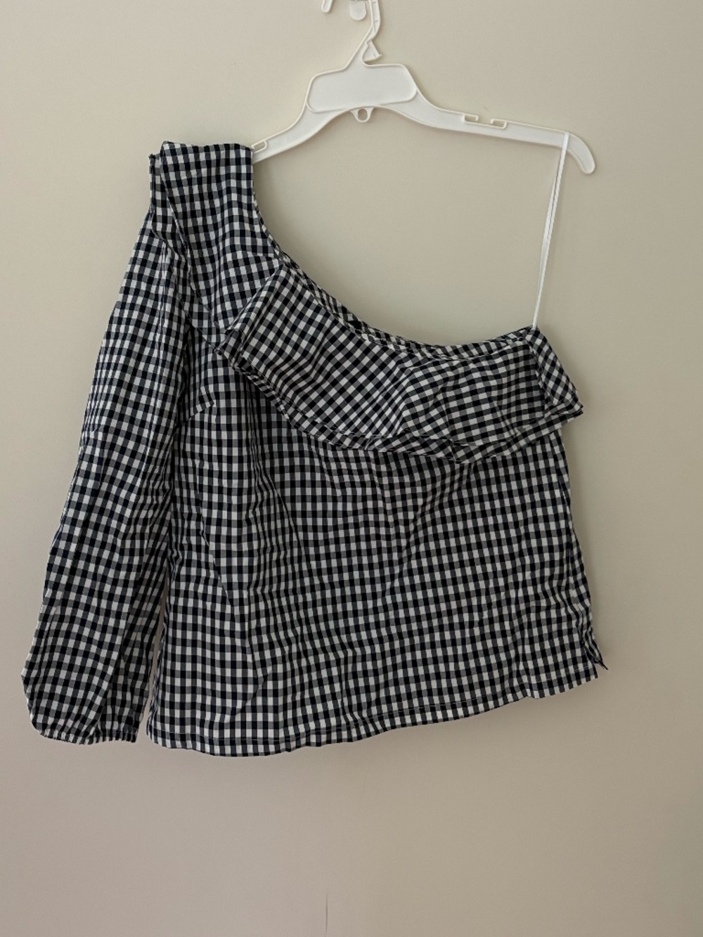 JCrew One Shoulder Ruffle Neck Blouse